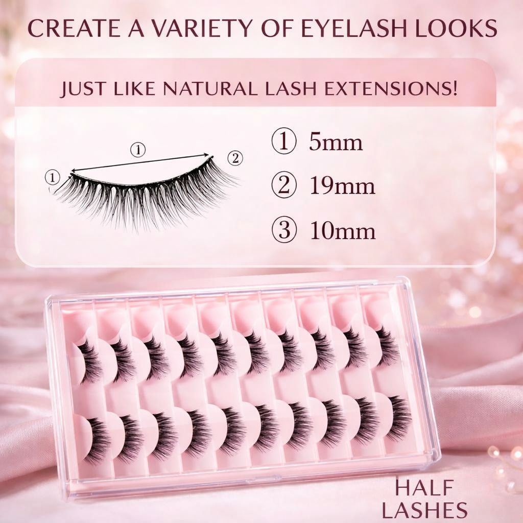 Blush Babes™ Natural Lash Extensions – 10-Pair Set