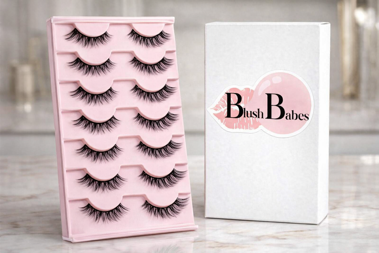 Blush Babes™ Natural Lash Extensions – 10-Pair Set